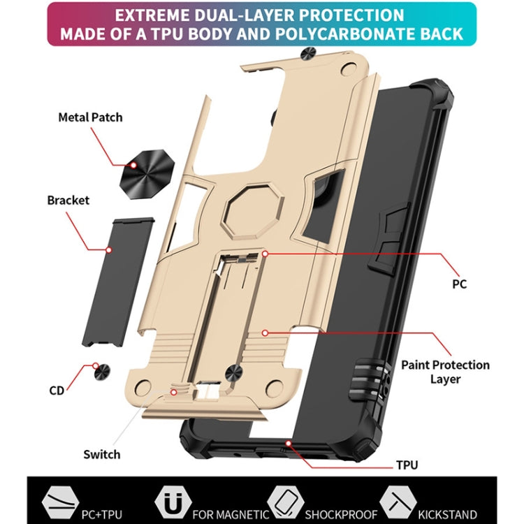 For Samsung Galaxy Note20 Ultra 10 PCS Shockproof TPU + PC Protective Case with Invisible Holder