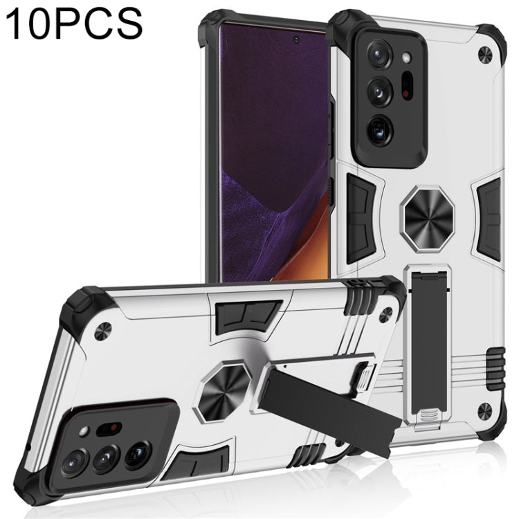 For Samsung Galaxy Note20 Ultra 10 PCS Shockproof TPU + PC Protective Case with Invisible Holder
