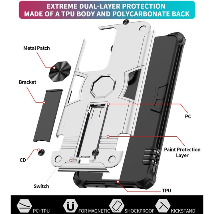 For Samsung Galaxy Note20 Ultra 10 PCS Shockproof TPU + PC Protective Case with Invisible Holder