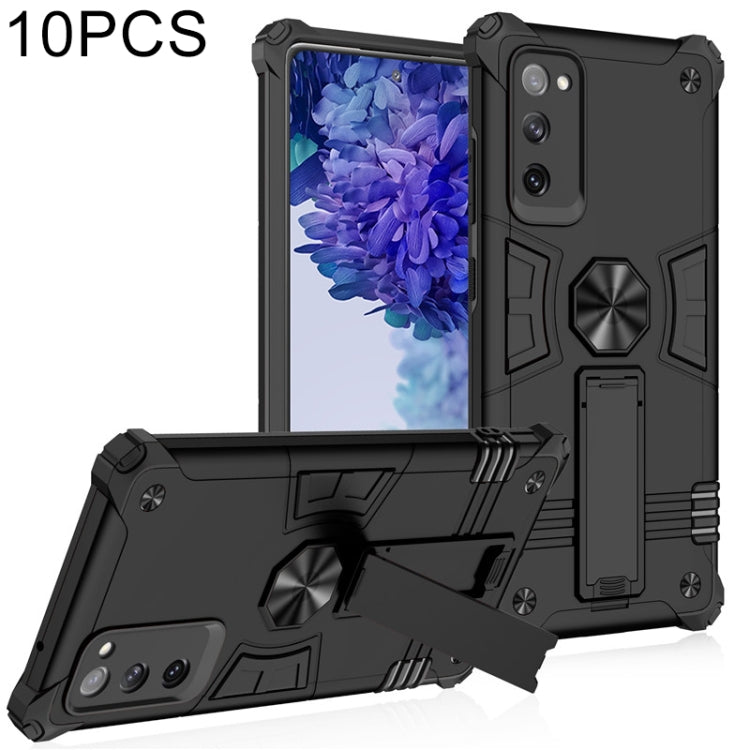 For Samsung Galaxy S20 FE 10 PCS Shockproof TPU + PC Protective Case with Invisible Holder