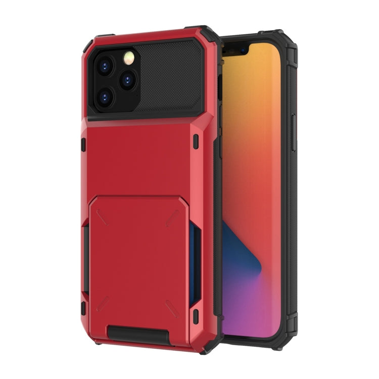 For iPhone 13 Scratch-Resistant Shockproof Heavy Duty Rugged Armor Protective Case with Card Slot