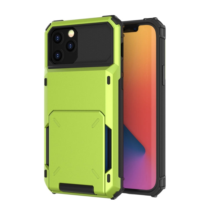 For iPhone 13 Scratch-Resistant Shockproof Heavy Duty Rugged Armor Protective Case with Card Slot