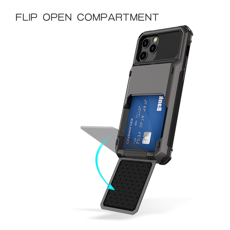 For iPhone 13 Scratch-Resistant Shockproof Heavy Duty Rugged Armor Protective Case with Card Slot