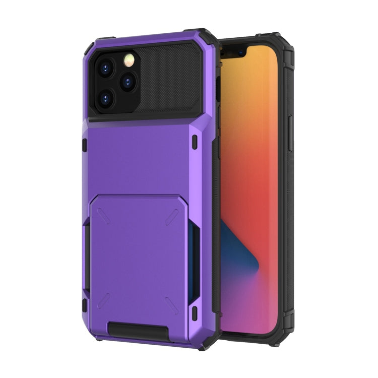 For iPhone 13 Pro Scratch-Resistant Shockproof Heavy Duty Rugged Armor Protective Case with Card Slot
