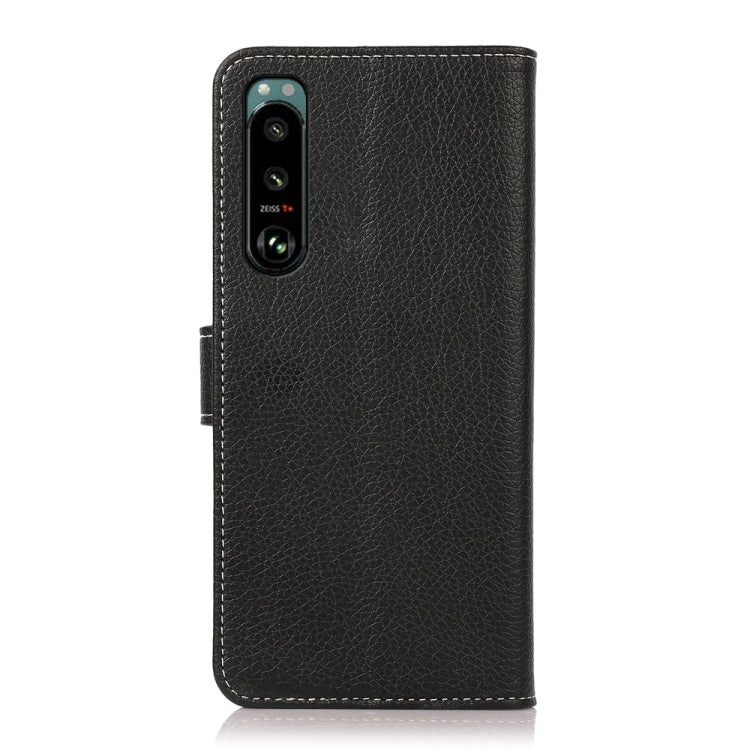 For Sony Xperia 5 III Litchi Texture PU + TPU Horizontal Flip Leather Case with Holder & Card Slots & Wallet
