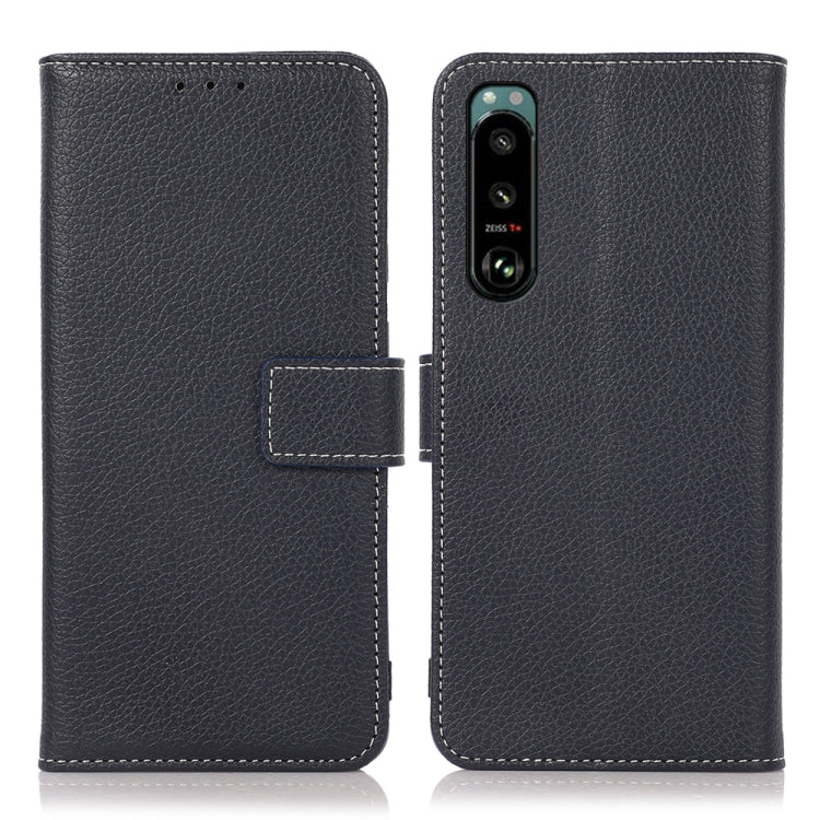 For Sony Xperia 5 III Litchi Texture PU + TPU Horizontal Flip Leather Case with Holder & Card Slots & Wallet
