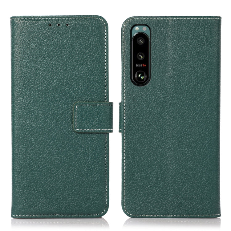 For Sony Xperia 5 III Litchi Texture PU + TPU Horizontal Flip Leather Case with Holder & Card Slots & Wallet
