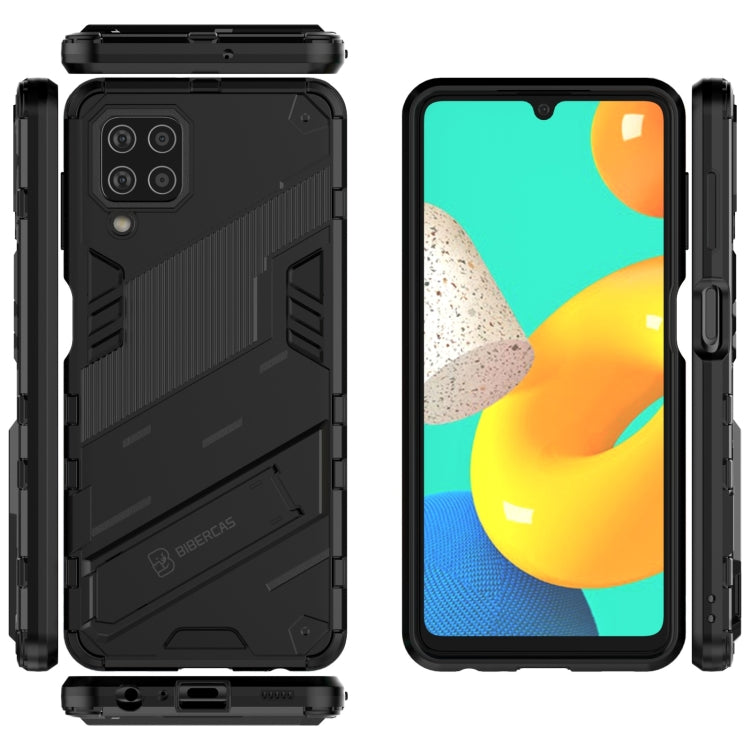 For Samsung Galaxy M32 Punk Armor 2 in 1 PC + TPU Shockproof Case with Invisible Holder