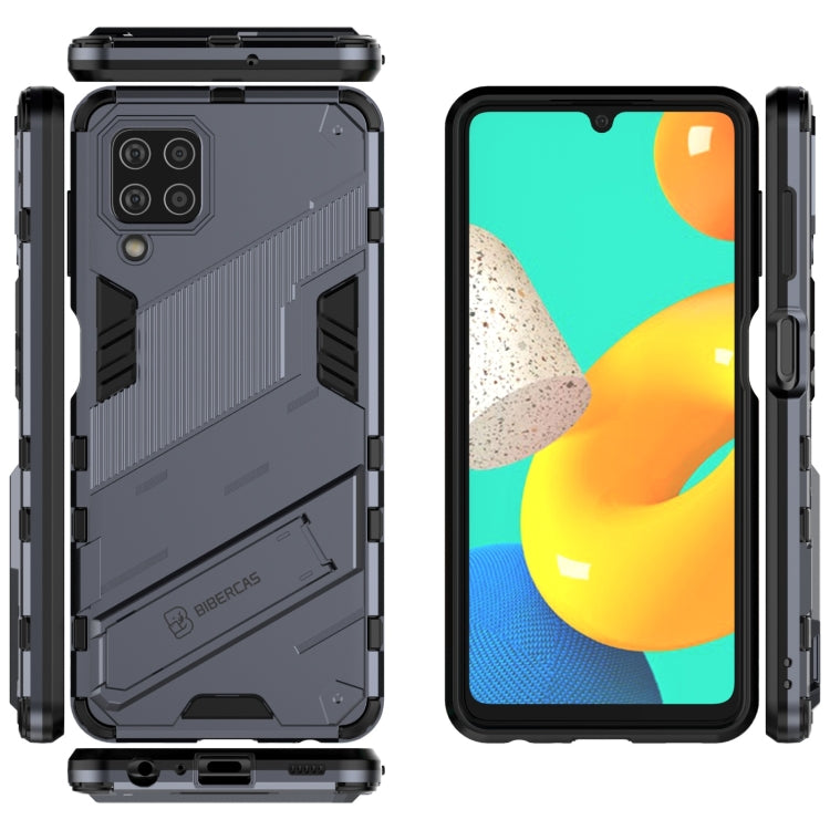 For Samsung Galaxy M32 Punk Armor 2 in 1 PC + TPU Shockproof Case with Invisible Holder