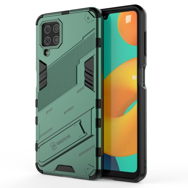 For Samsung Galaxy M32 Punk Armor 2 in 1 PC + TPU Shockproof Case with Invisible Holder