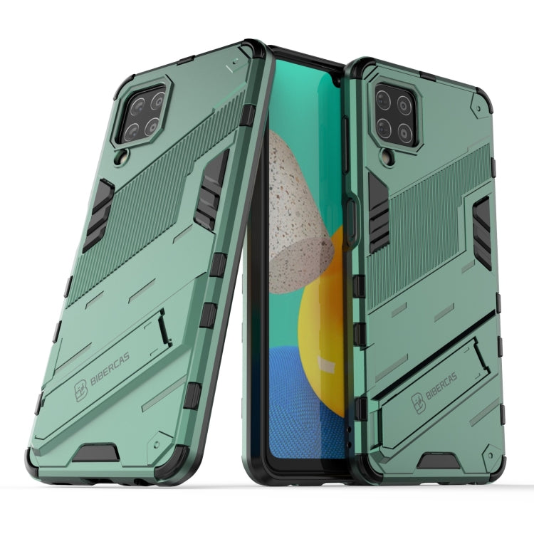 For Samsung Galaxy M32 Punk Armor 2 in 1 PC + TPU Shockproof Case with Invisible Holder