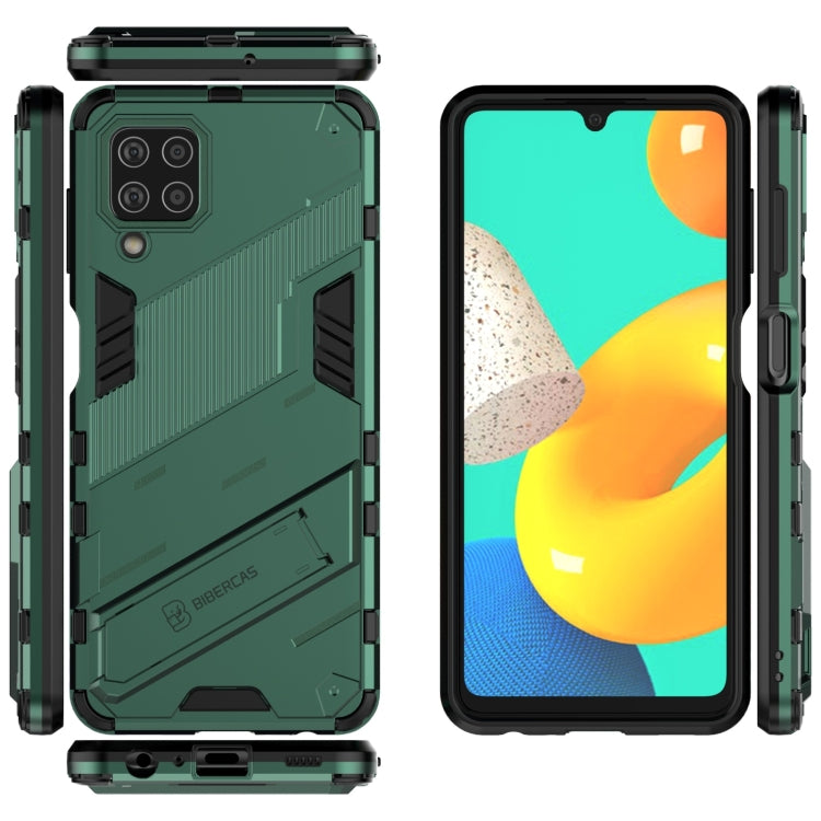 For Samsung Galaxy M32 Punk Armor 2 in 1 PC + TPU Shockproof Case with Invisible Holder