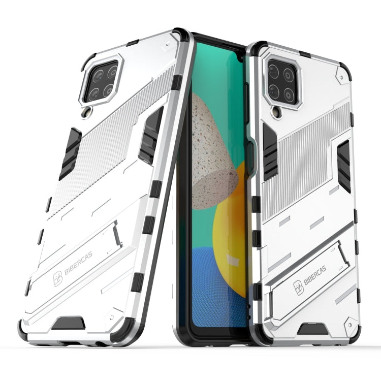 For Samsung Galaxy M32 Punk Armor 2 in 1 PC + TPU Shockproof Case with Invisible Holder