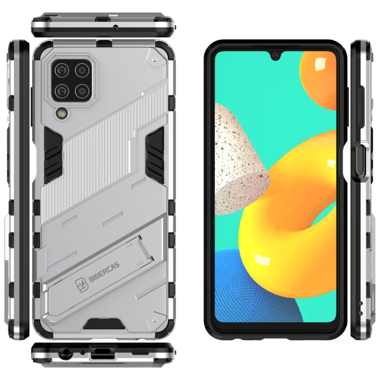 For Samsung Galaxy M32 Punk Armor 2 in 1 PC + TPU Shockproof Case with Invisible Holder