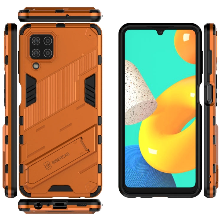 For Samsung Galaxy M32 Punk Armor 2 in 1 PC + TPU Shockproof Case with Invisible Holder