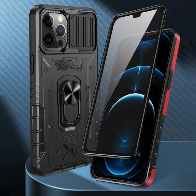 For iPhone 12 Pro Max All-inclusive PC TPU Tempered Glass Film Integral Shockproof Case