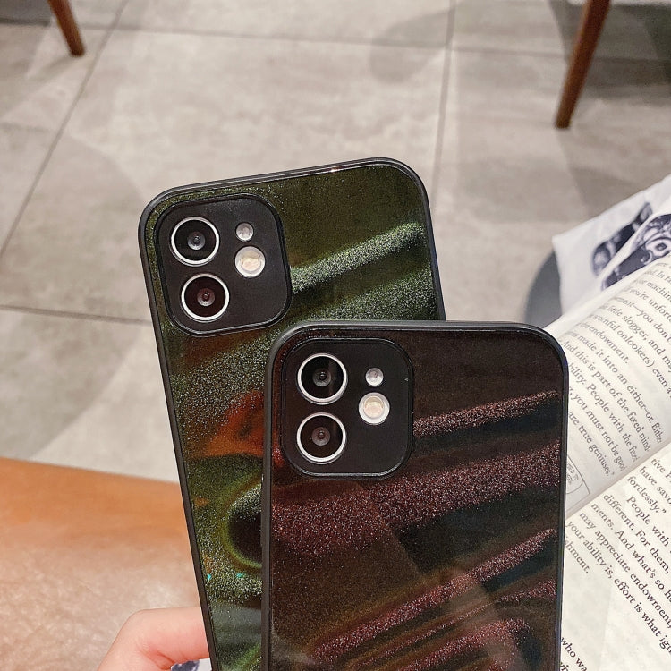 For iPhone 11 Oil Spray Powder Shockproof PC Case