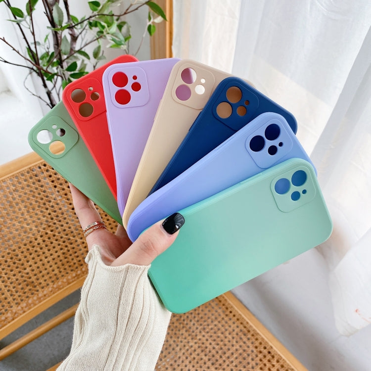 For iPhone 11 Straight Edge Gradient Hand-feel Paint Shockproof TPU Case