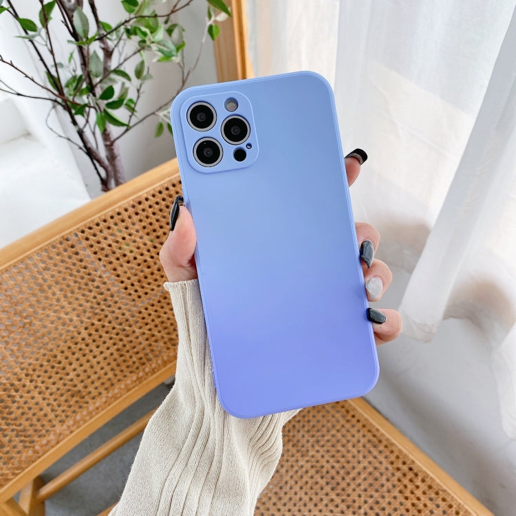 For iPhone 11 Pro Straight Edge Gradient Hand-feel Paint Shockproof TPU Case