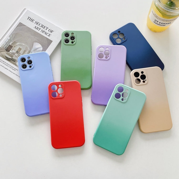 For iPhone 11 Pro Max Straight Edge Gradient Hand-feel Paint Shockproof TPU Case