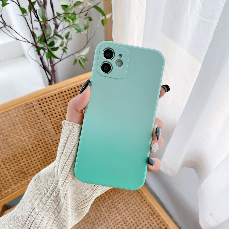 For iPhone 12 mini Straight Edge Gradient Hand-feel Paint Shockproof TPU Case
