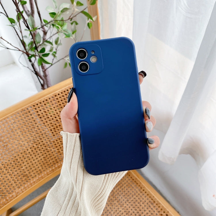 For iPhone 12 Straight Edge Gradient Hand-feel Paint Shockproof TPU Case