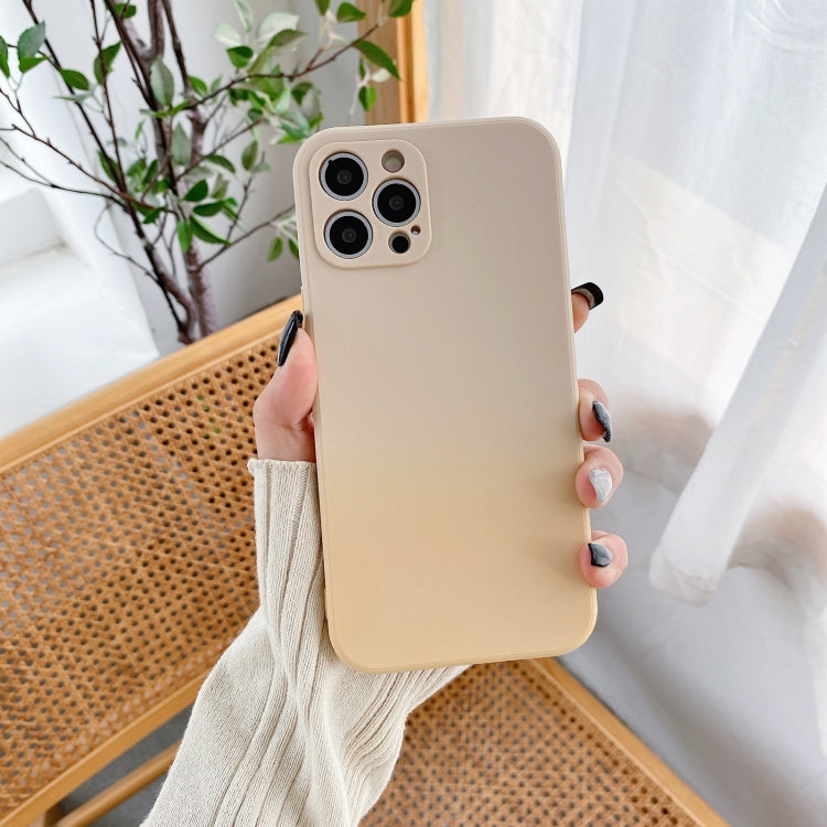 For iPhone 12 Pro Straight Edge Gradient Hand-feel Paint Shockproof TPU Case