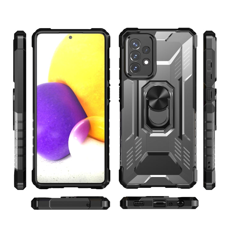 For Samsung Galaxy A72 5G / 4G PC + TPU Shockproof Protective Case with Metal Ring Holder