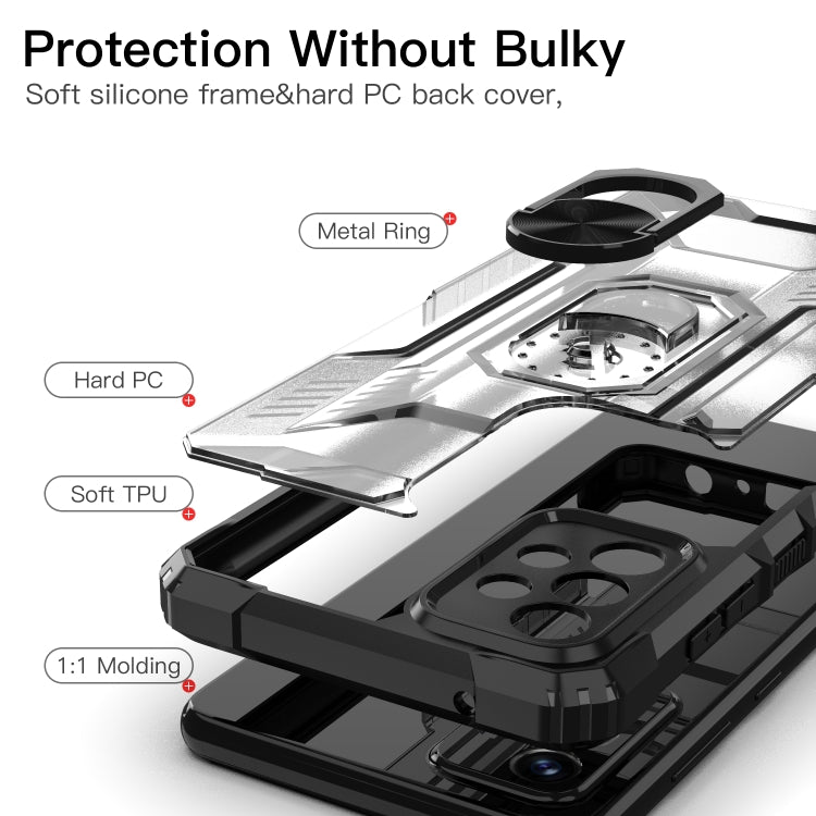 For Samsung Galaxy A72 5G / 4G PC + TPU Shockproof Protective Case with Metal Ring Holder