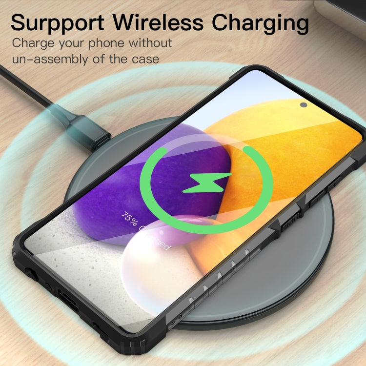 For Samsung Galaxy A72 5G / 4G PC + TPU Shockproof Protective Case with Metal Ring Holder