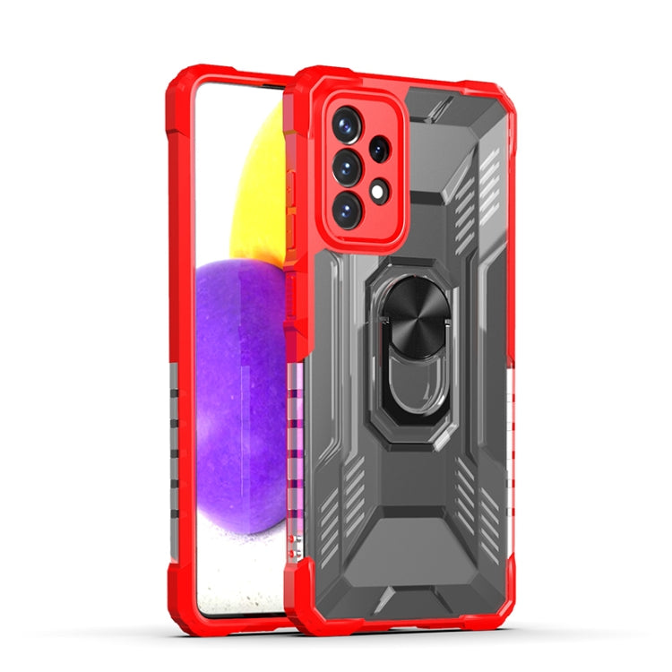 For Samsung Galaxy A72 5G / 4G PC + TPU Shockproof Protective Case with Metal Ring Holder
