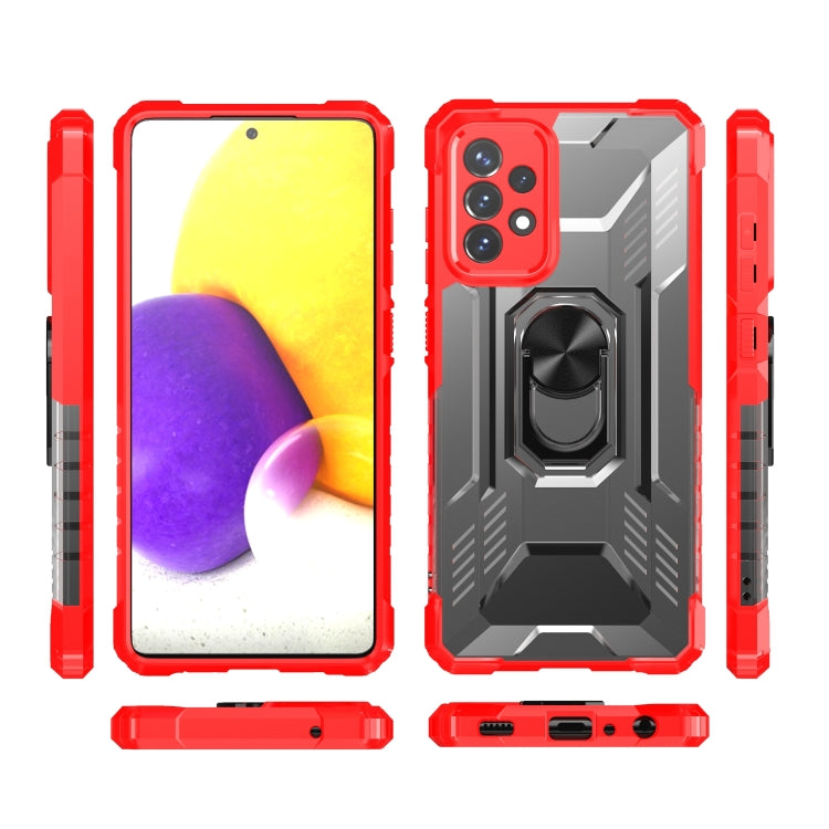 For Samsung Galaxy A72 5G / 4G PC + TPU Shockproof Protective Case with Metal Ring Holder