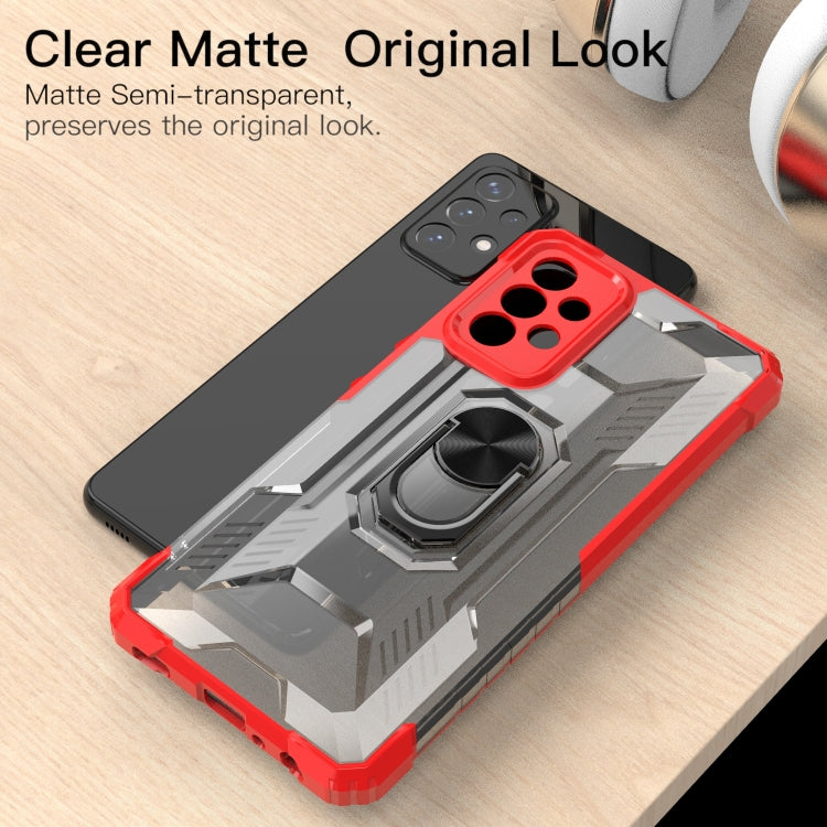 For Samsung Galaxy A72 5G / 4G PC + TPU Shockproof Protective Case with Metal Ring Holder