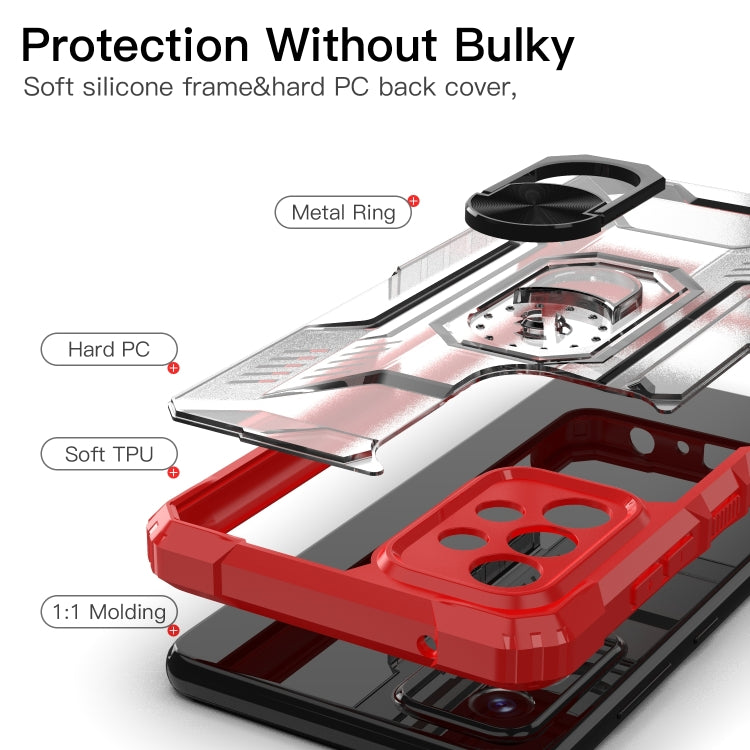 For Samsung Galaxy A72 5G / 4G PC + TPU Shockproof Protective Case with Metal Ring Holder