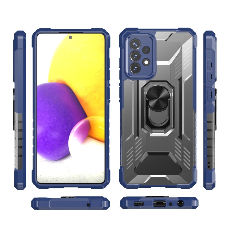For Samsung Galaxy A72 5G / 4G PC + TPU Shockproof Protective Case with Metal Ring Holder