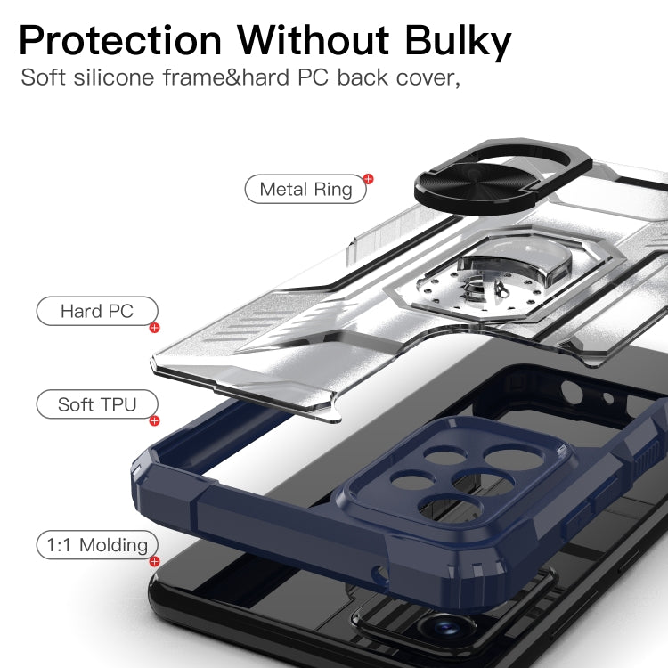 For Samsung Galaxy A72 5G / 4G PC + TPU Shockproof Protective Case with Metal Ring Holder