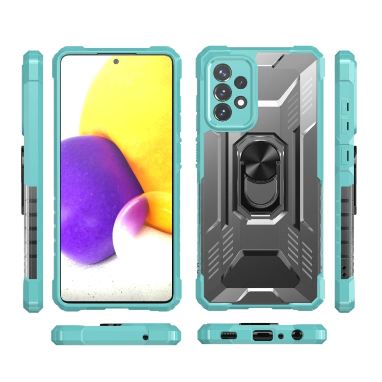 For Samsung Galaxy A72 5G / 4G PC + TPU Shockproof Protective Case with Metal Ring Holder