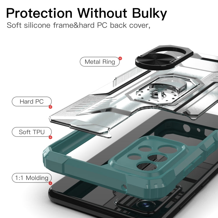 For Samsung Galaxy A72 5G / 4G PC + TPU Shockproof Protective Case with Metal Ring Holder