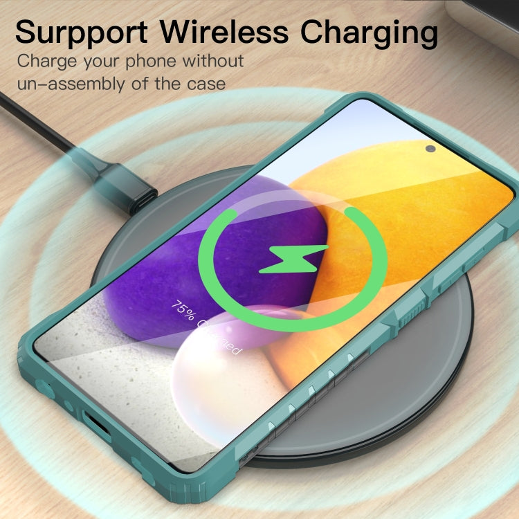 For Samsung Galaxy A72 5G / 4G PC + TPU Shockproof Protective Case with Metal Ring Holder