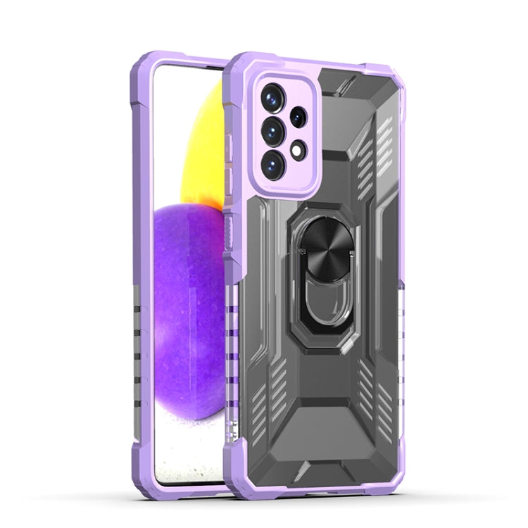 For Samsung Galaxy A72 5G / 4G PC + TPU Shockproof Protective Case with Metal Ring Holder