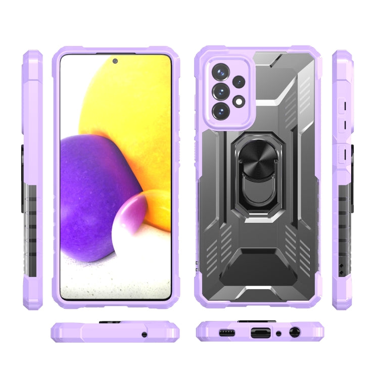 For Samsung Galaxy A72 5G / 4G PC + TPU Shockproof Protective Case with Metal Ring Holder