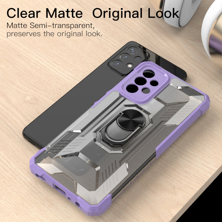 For Samsung Galaxy A72 5G / 4G PC + TPU Shockproof Protective Case with Metal Ring Holder
