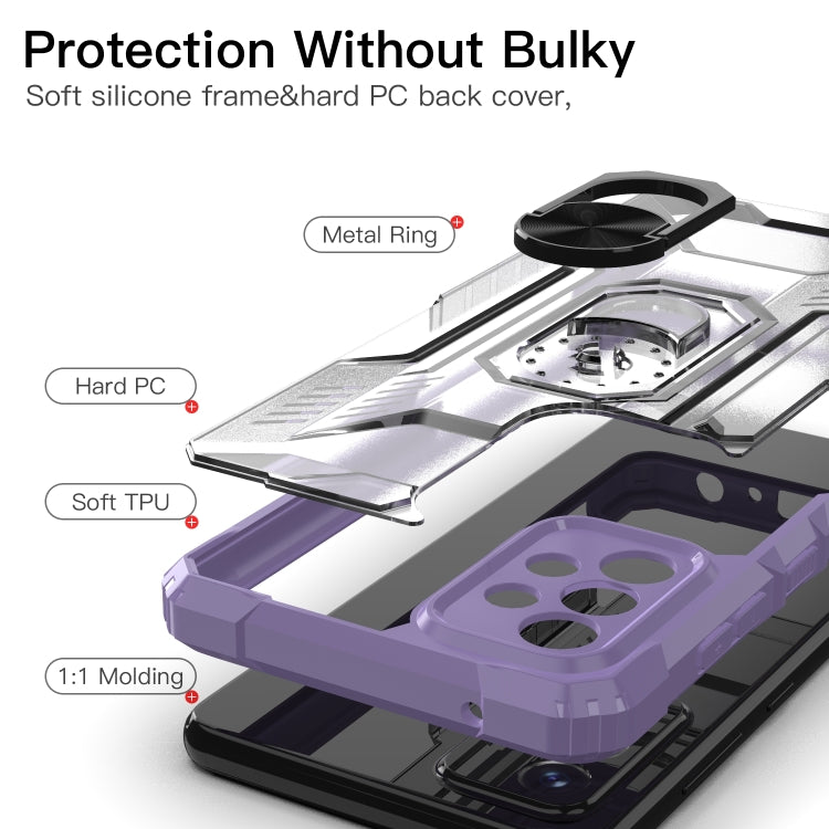 For Samsung Galaxy A72 5G / 4G PC + TPU Shockproof Protective Case with Metal Ring Holder