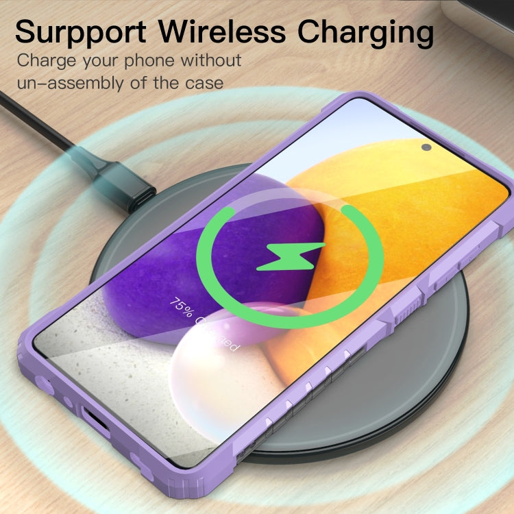 For Samsung Galaxy A72 5G / 4G PC + TPU Shockproof Protective Case with Metal Ring Holder