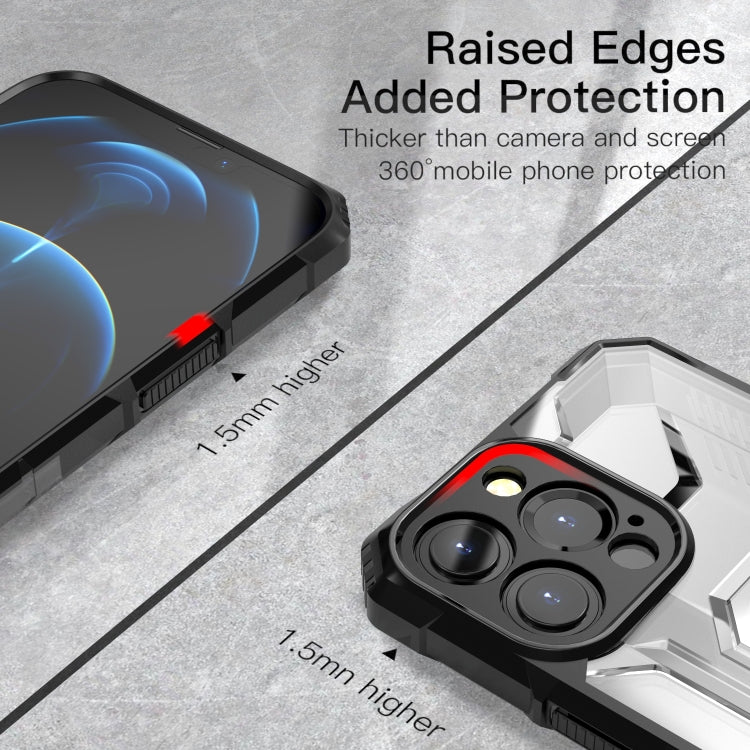 For iPhone 13 Pro Max PC + TPU Shockproof Protective Case with Metal Ring Holder