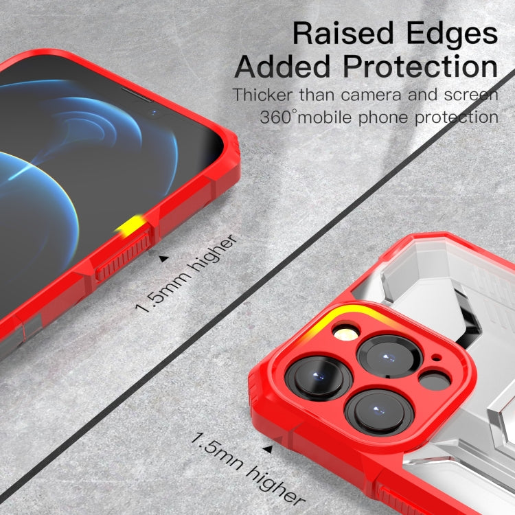 For iPhone 13 Pro Max PC + TPU Shockproof Protective Case with Metal Ring Holder