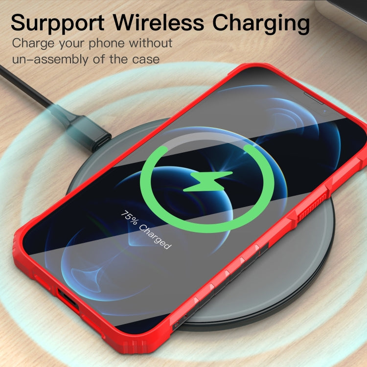 For iPhone 13 Pro Max PC + TPU Shockproof Protective Case with Metal Ring Holder