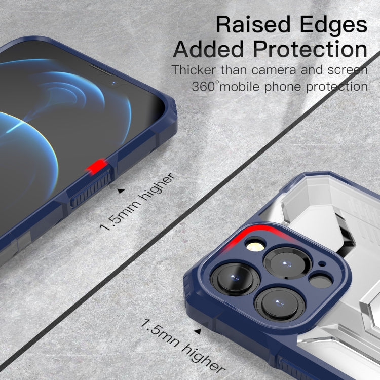 For iPhone 13 Pro Max PC + TPU Shockproof Protective Case with Metal Ring Holder