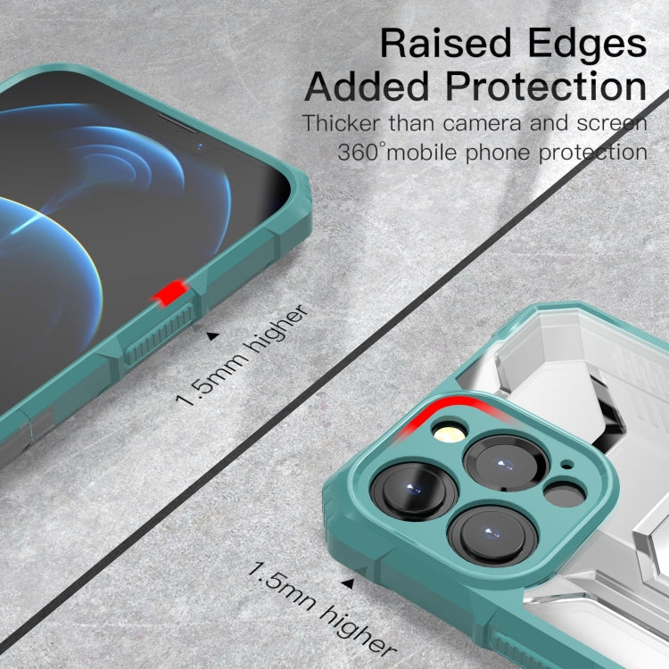 For iPhone 13 Pro Max PC + TPU Shockproof Protective Case with Metal Ring Holder