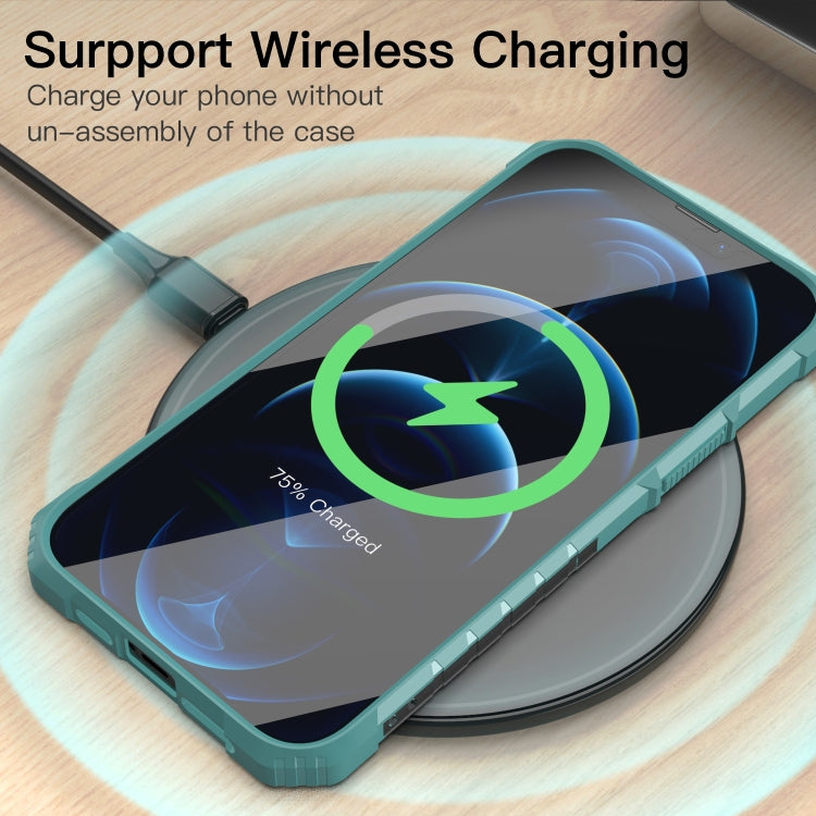 For iPhone 13 Pro Max PC + TPU Shockproof Protective Case with Metal Ring Holder